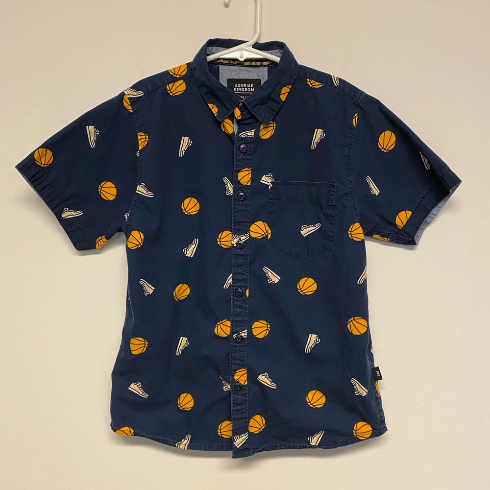 Sunrise Kingdom Basketball Button Down Shirt Sz 10/12
